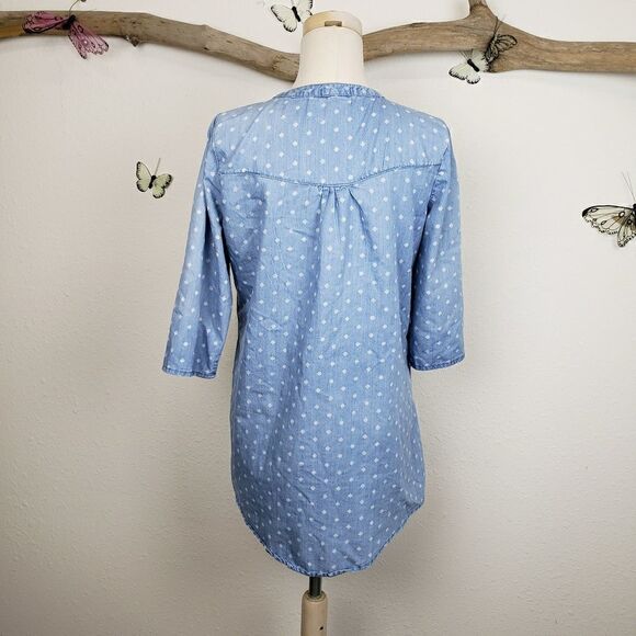 Reborn patterned chambray empire waist tunic - Picture 3 of 8